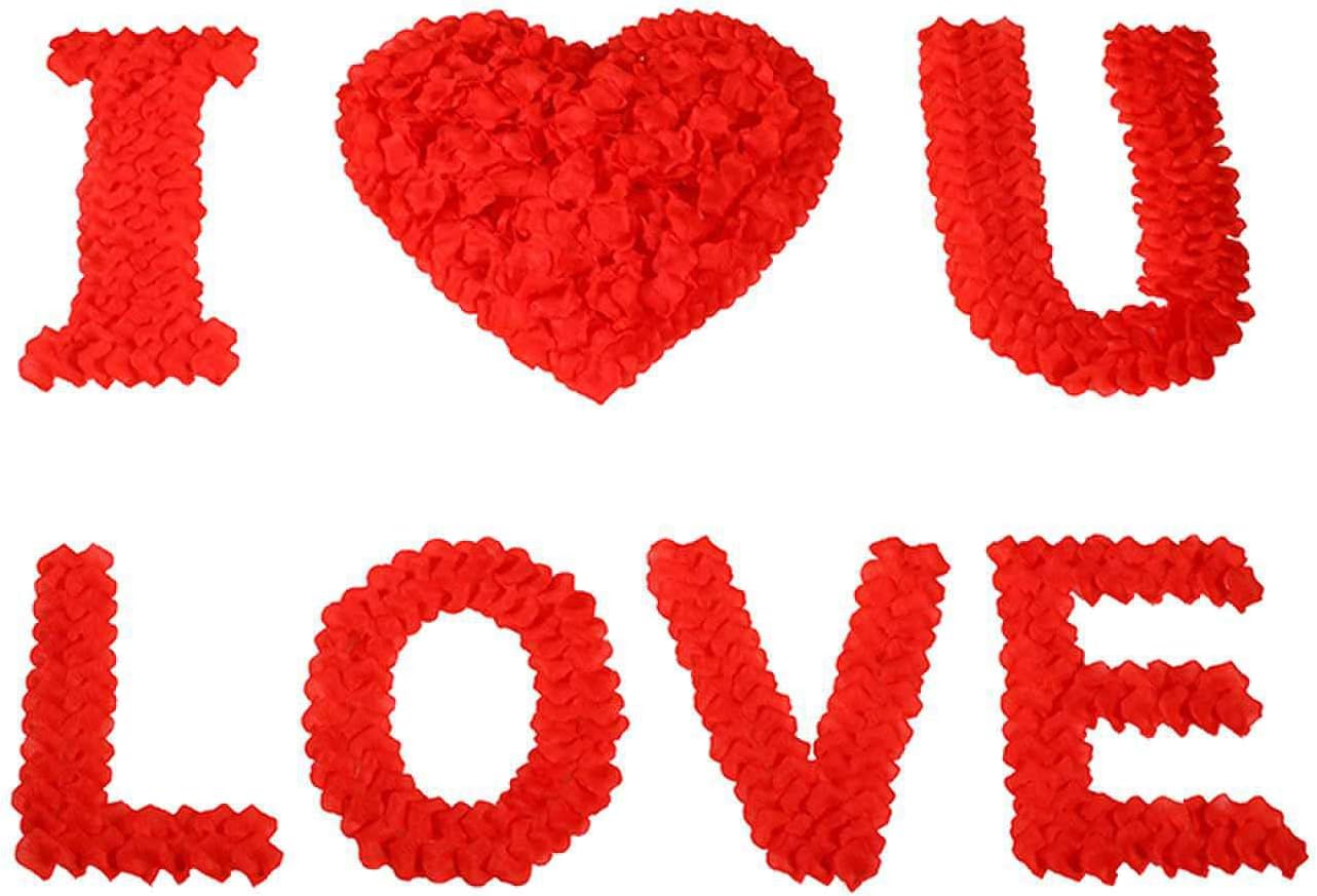 (5.1cm , Red) - CODE FLORIST 2200 PCS Red Silk Rose Petals Wedding Flower Decoration