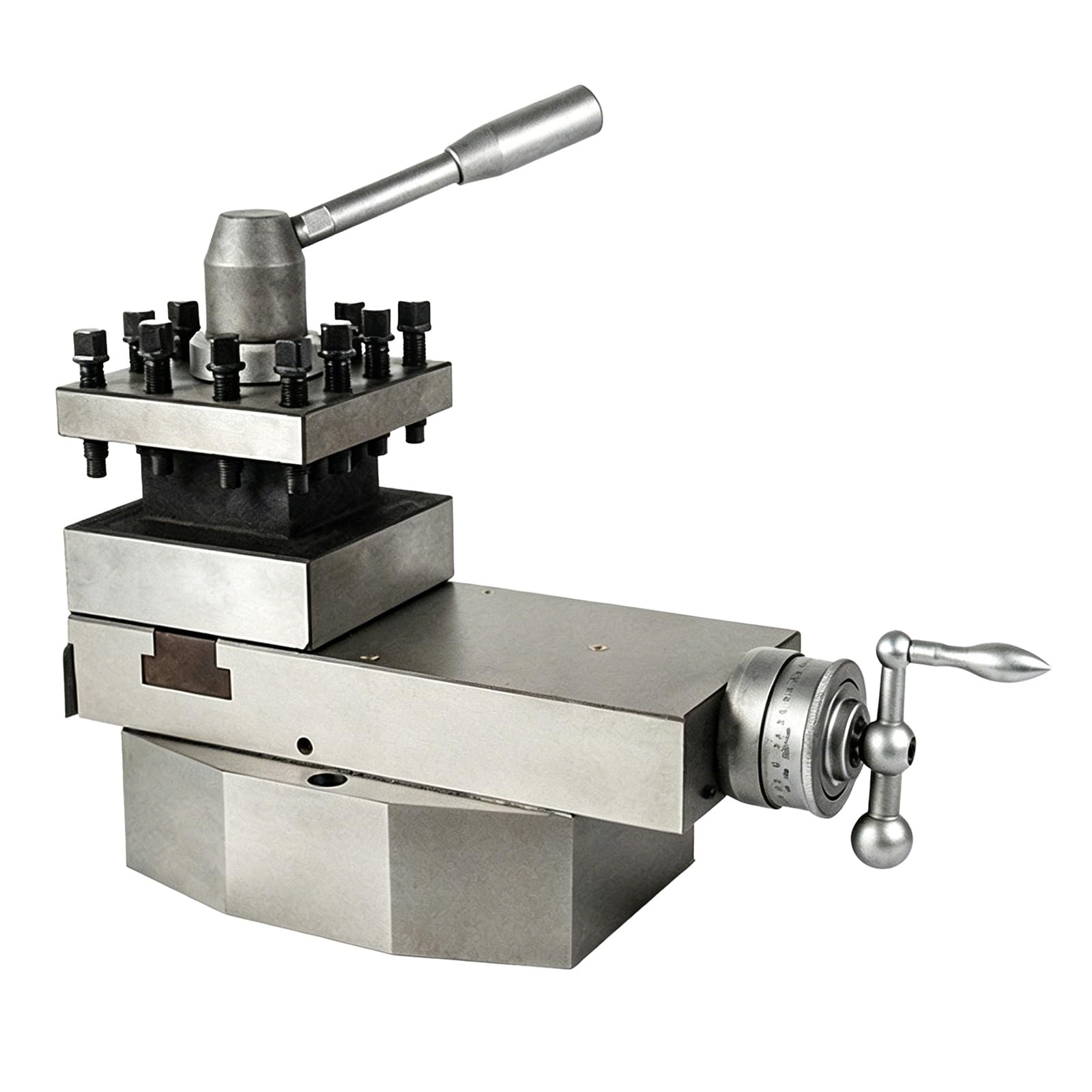 Assemblaggio post utensile tornio, altezza centrale 15,5 cm, corsa 13,7 cm, altezza scanalatura 4 cm per tornio a sella orizzontale, parti di officina meccaniche