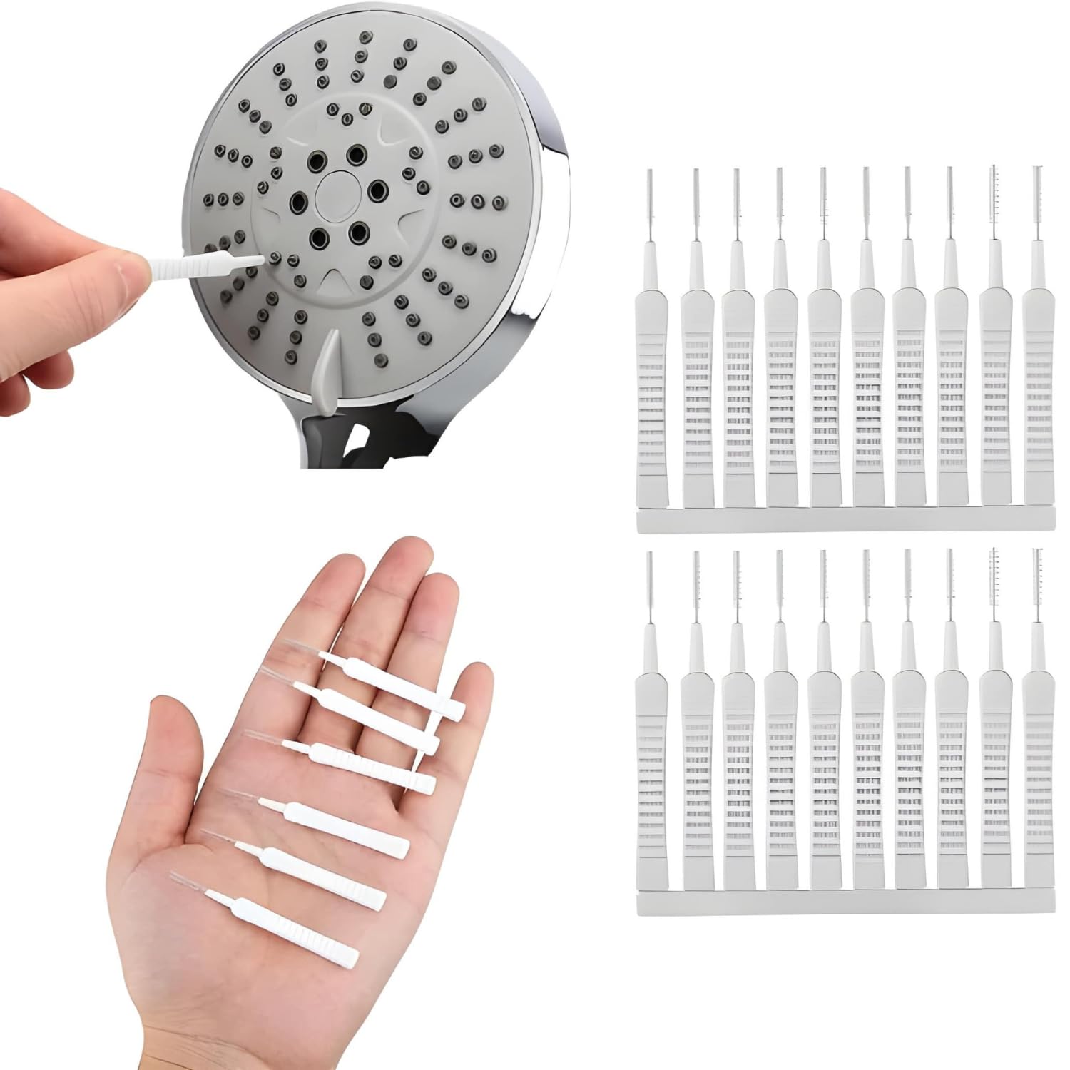 Shower Cleaning Brush, Set of 20 Shower Nozzle Small Hole Cleaner Nylon Brush Head Cleaning Nozzle Cleaning Multifunctional Small Cleaning Brush-image-26