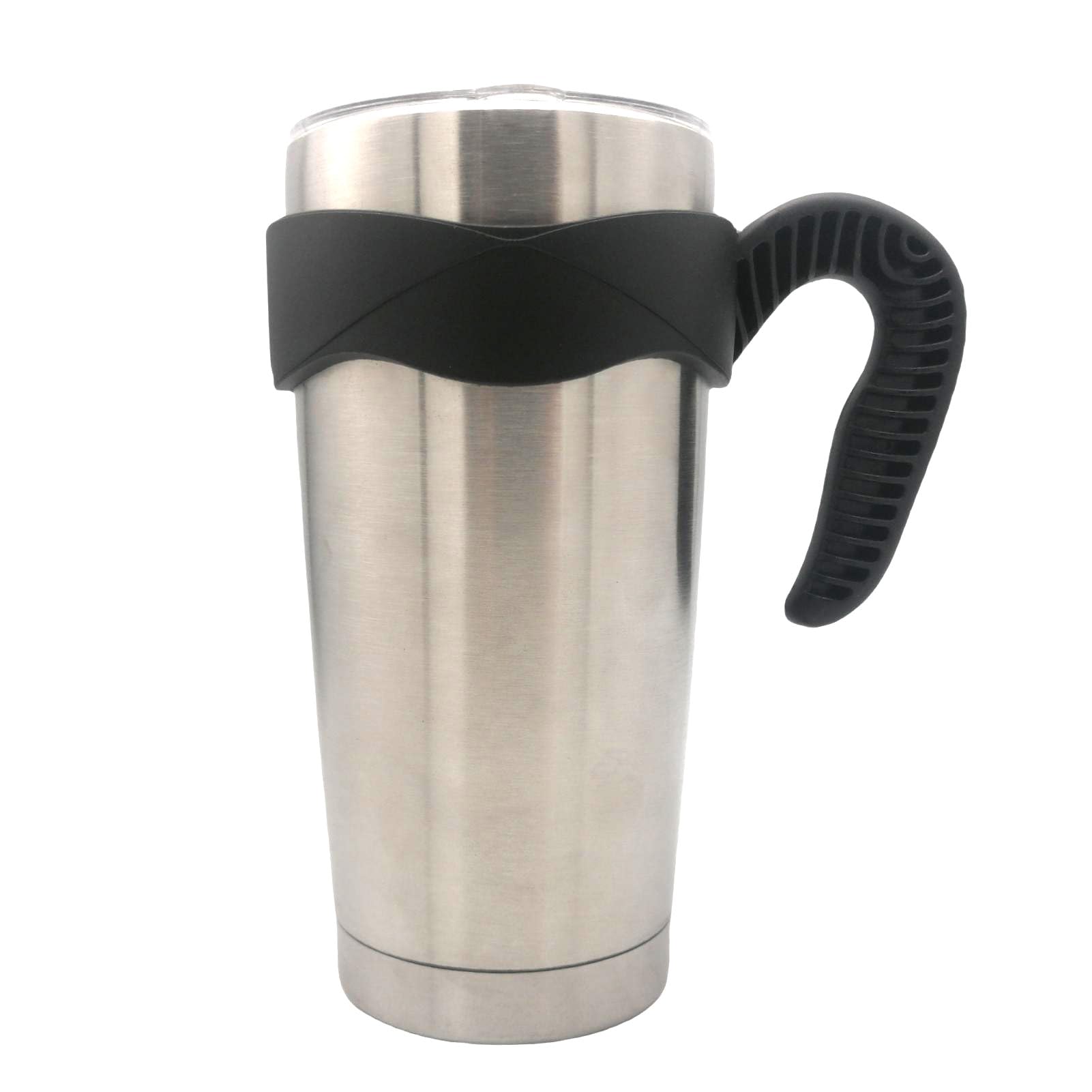 20 oz Tumbler Handle, Anti Slip Travel Mug Grip Cup Holder for Vacuum Insulated Tumblers, Suitable for Yeti Rambler, Trail, Sic, Ozark and More 20 Ounce Tumbler Mugs/Car Cups Accessories (Black)
