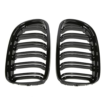 Gloss Black Front Twin Slat Fins Grille For BMW E90 E91 LCI 3