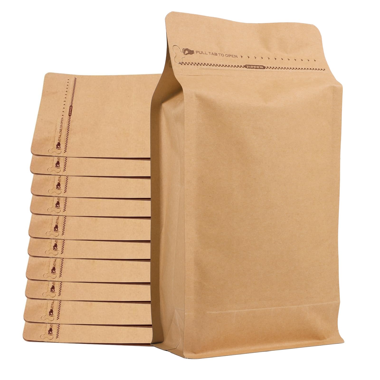 Sac à café kraft haute barrière en aluminium à fond plat pour torréfaction artisanale