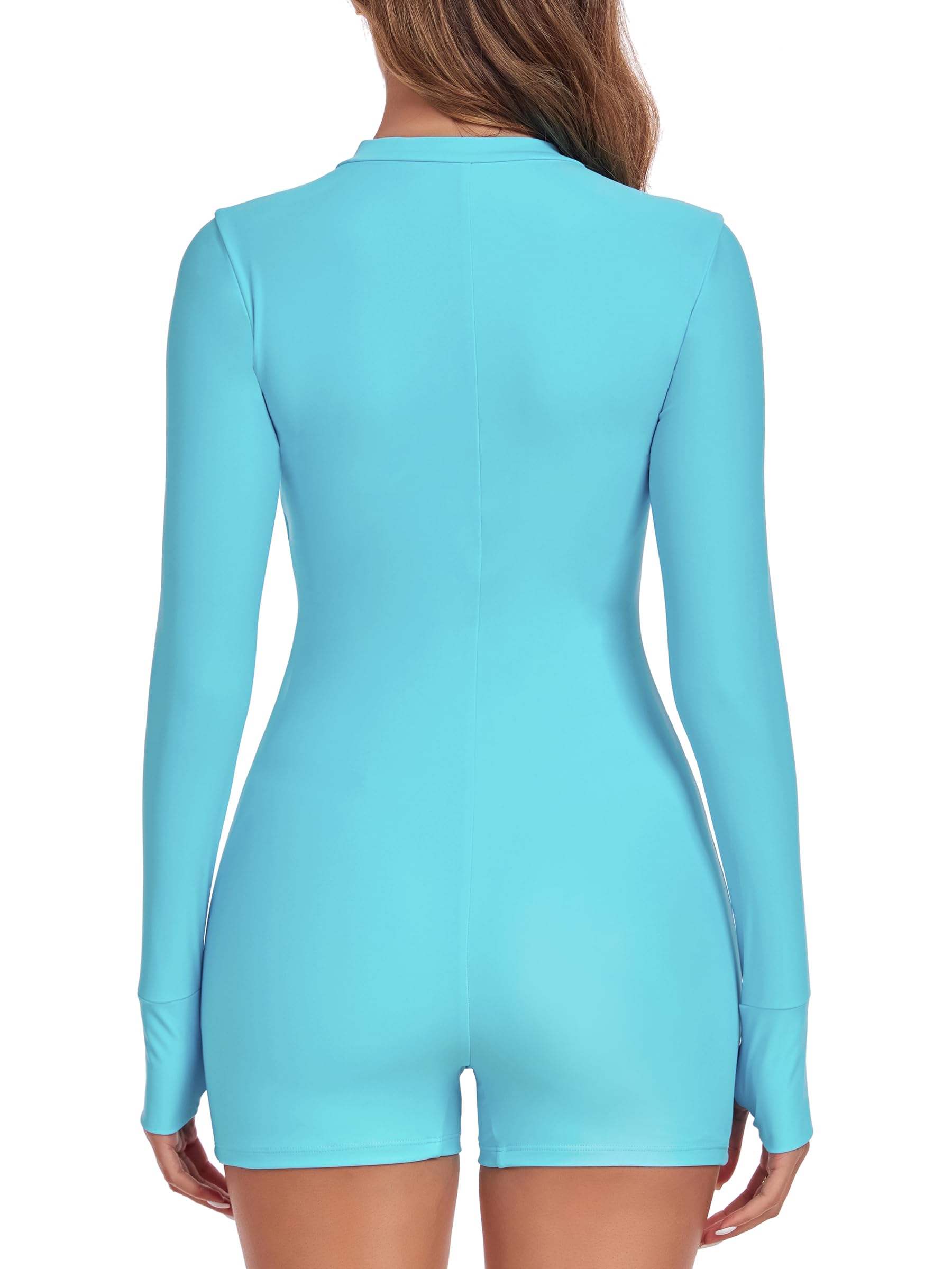 Ocean Blues Rashguard Pezzo Intero con Cerniera Frontale, Maniche Lunghe UPF 50+, Reggiseno Integrato e Boyshort, Design per Sport Acquatici