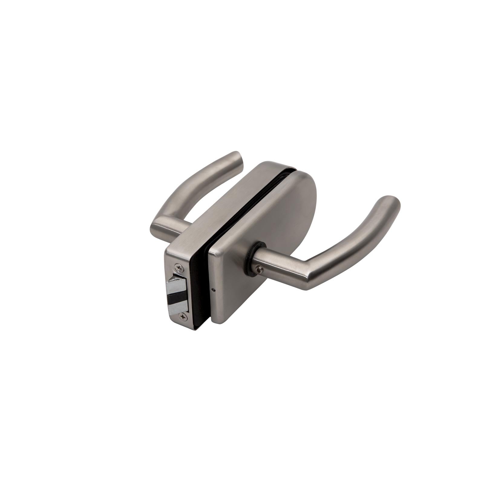 inova Glastür 834x1972x8mm Klar-Glas DIN Links Komplettset mit Beschlag Studio „04“ Echtglas Drehtür