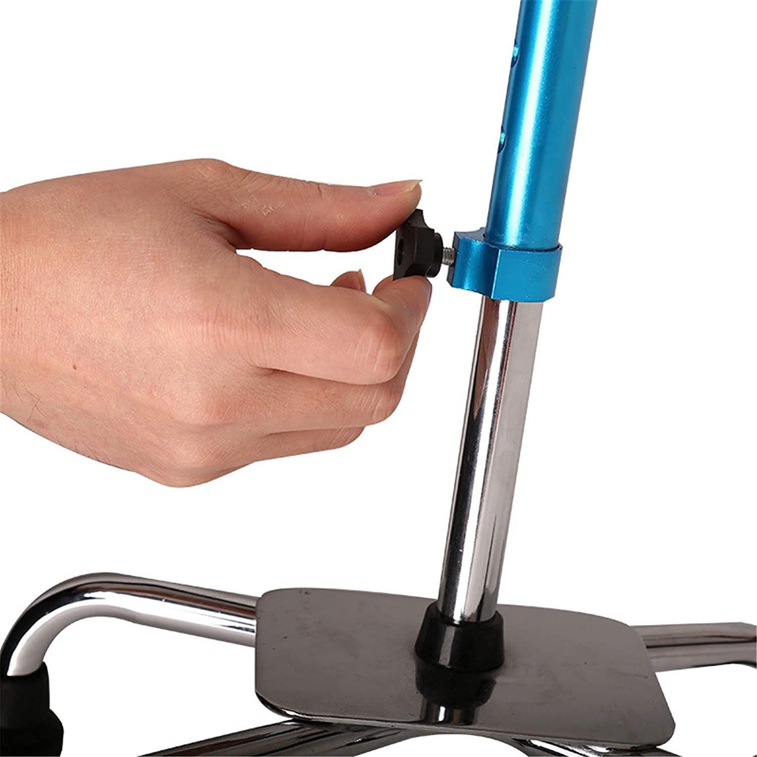 Stampelle Telescopiche Antiscivolo Quad Bastone, Bastone da Passeggio Regolabile con Base a 4 Punte per Anziani e Handicap, Funziona per Uomini o Donne Destrimani o Mancini, Blu per Artrite, Anziani