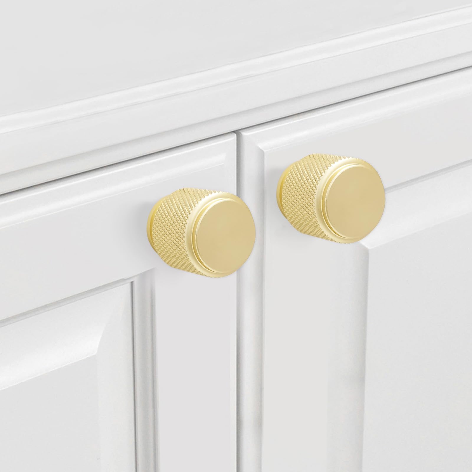 QOGRISUN Lot De 2 Boutons De Placard En Laiton Massif, Poignées Dorées En T De Style