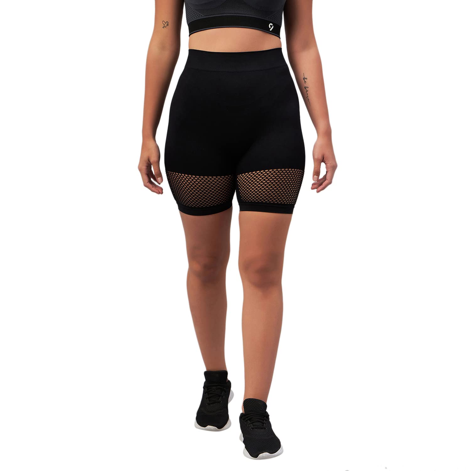 Women Black Active Short-image-8
