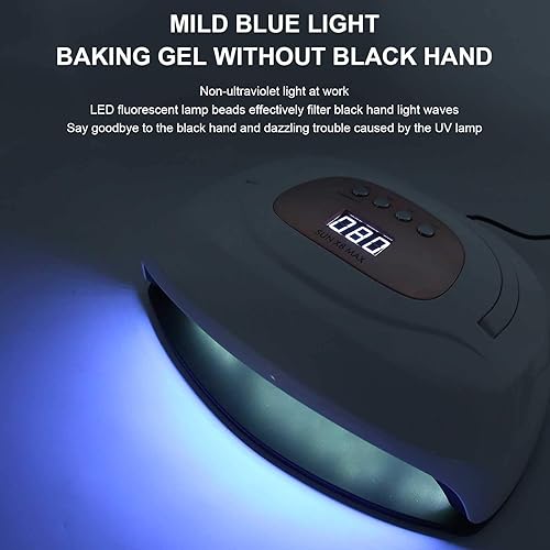 Miniatura 9 de Secador de uñas de 150W, lámpara de secado de uñas LED, máquina de endurecimiento de uñas de gel de sincronización inteligente (EE. UU.)