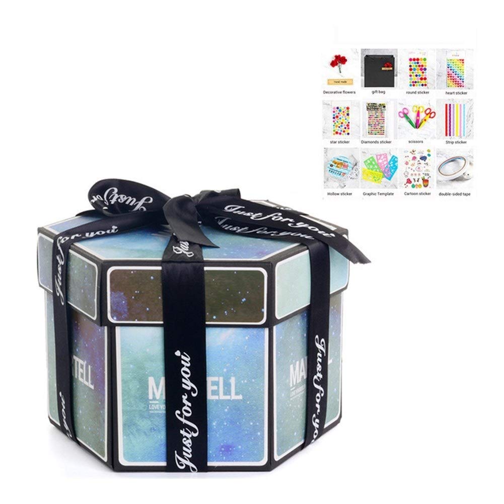 ZHAOCHEN 18 Colors Surprise Party Love Explosion Box Gift Explosion For Anniversary Scrapbook Manual Photo Album (Color : With DIY kits 11, Size : 15x15x15cm)