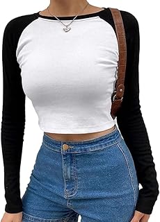 قميص قصير من أبلاها للنساء، بقصة عادية، بكم طويل، باللونين الأبيض والأسود