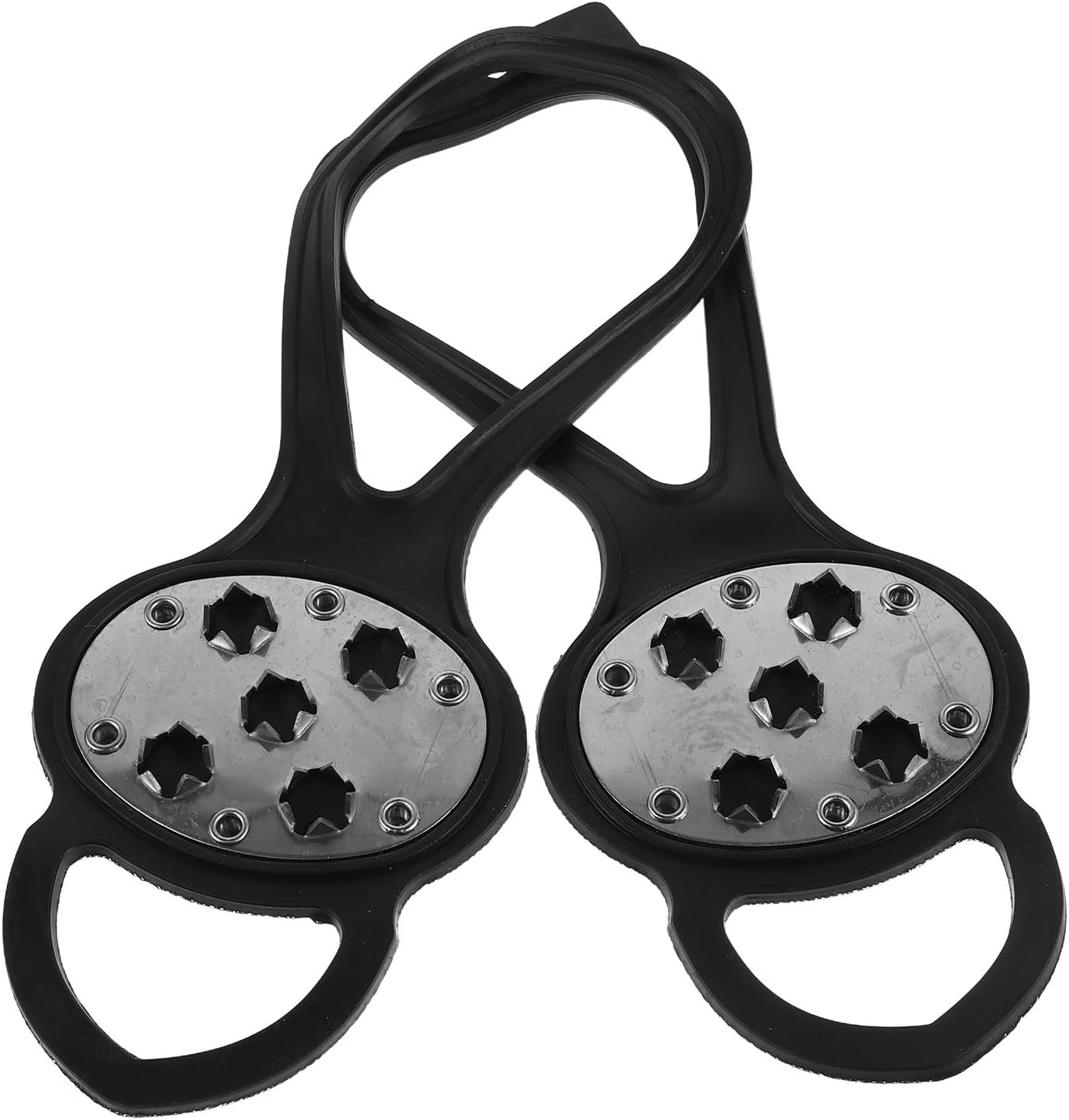 Snow Ice Cleats for Shoes, 5-Tooth Integrated Spike Grips Size 36-45 | Tpr and Manganese Steel Build, Quick Slip-on Design, Winter Outdoor Activities and Fishing Use