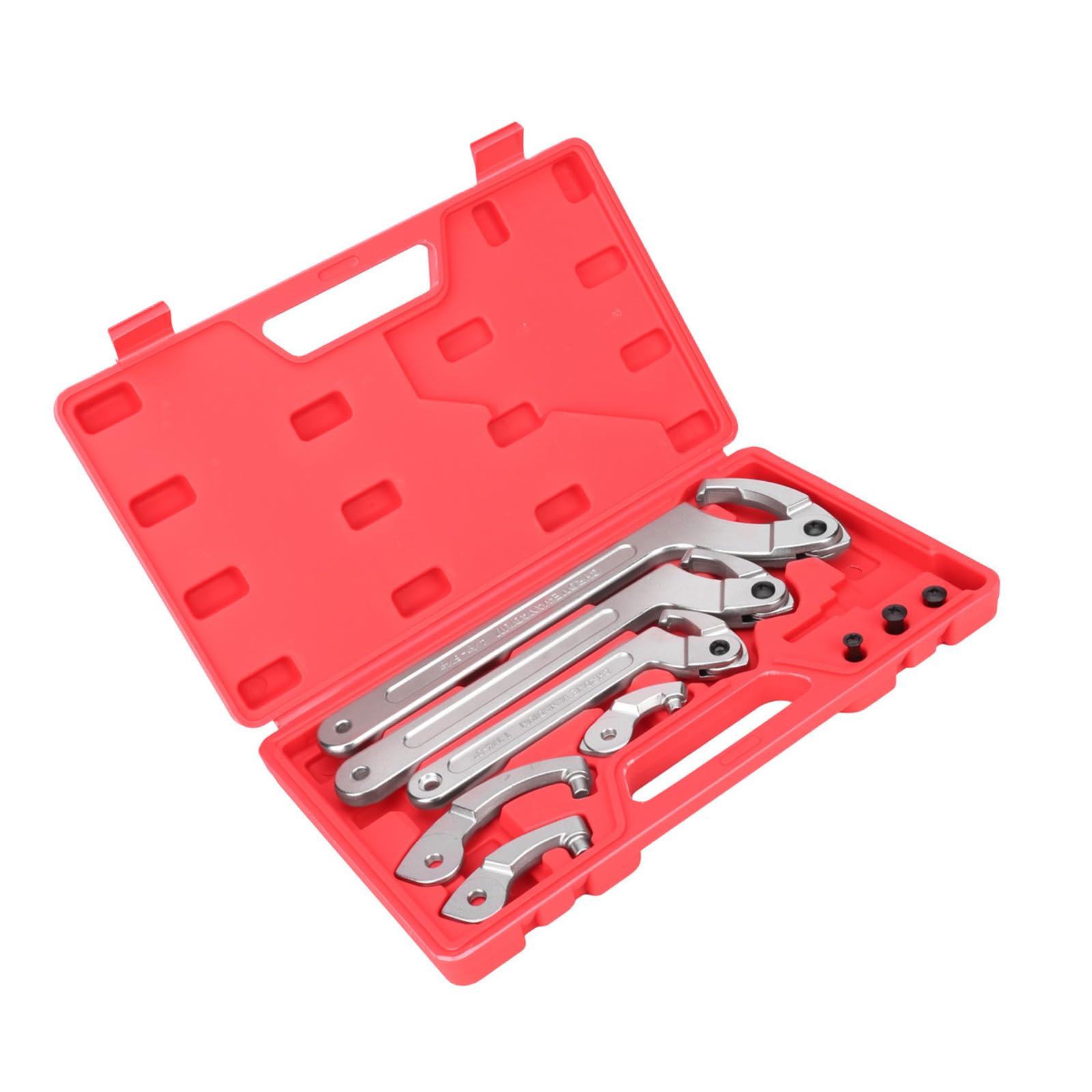 Msioytog 6Pcs Heavy Duty Spanner Wrench Set Adjustable C Pin Spanner Hook Wrench for Residential Commercial Plumbing Equipment Professional Water Meter Maintenance Tool