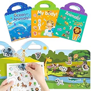 HahaGift 3-Pack Static Clear Reusable Sticker Books Fun Window Clings Toys for Kids