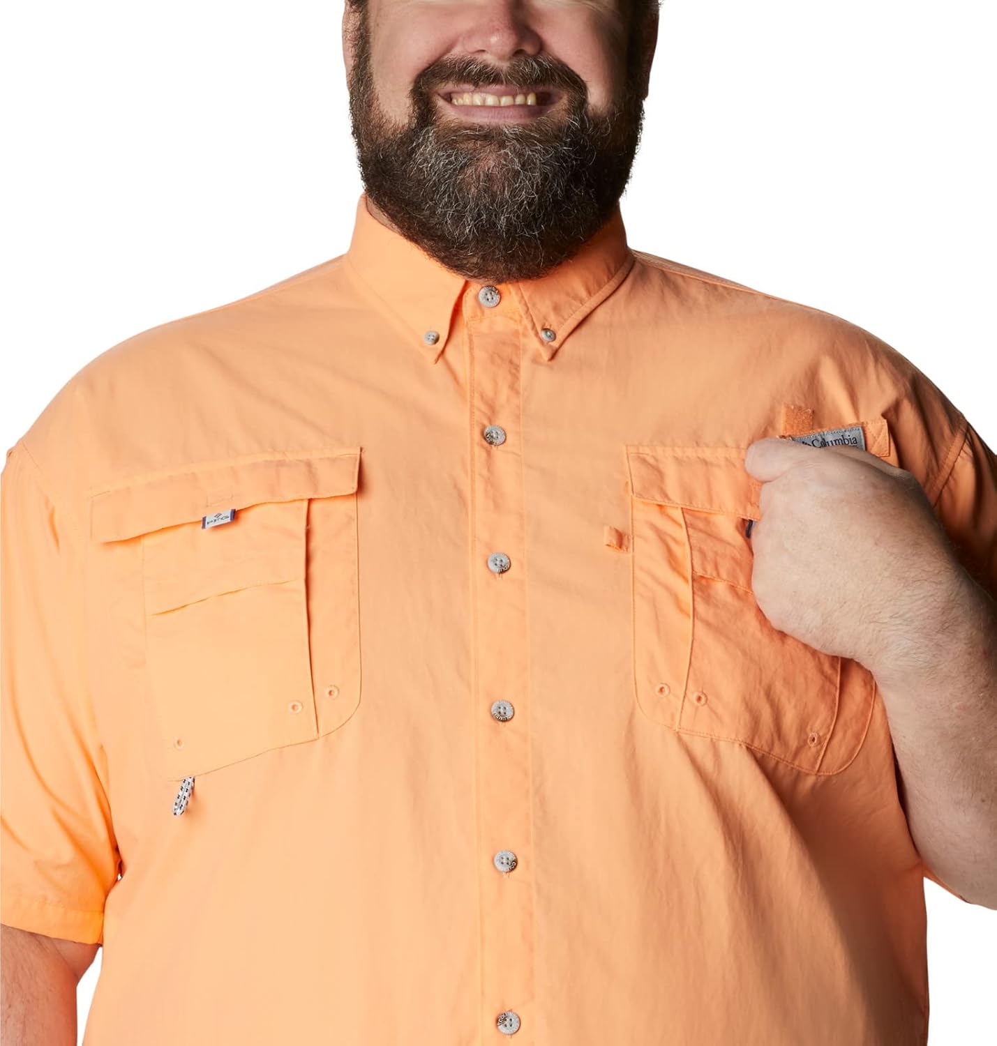 Columbia Men's Bahama II Short Sleeve Shirt 2X Tall Bright Nectar