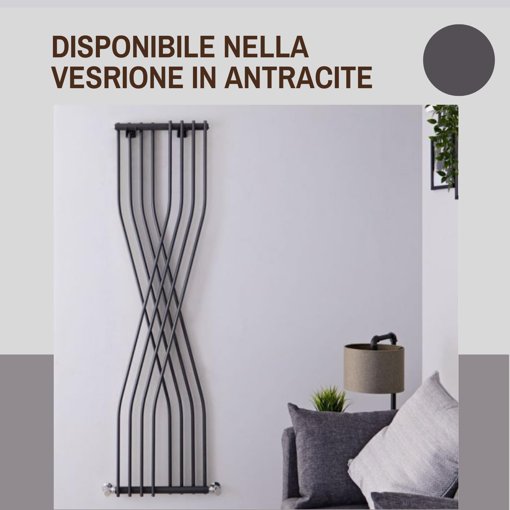 Termoarredo Scaldasalviette Design Moderno Colore Antracite o Bianco - 1775mm x 450mm Riceverete Un SMS per la Scelta del Colore subito Dopo l'acquisto