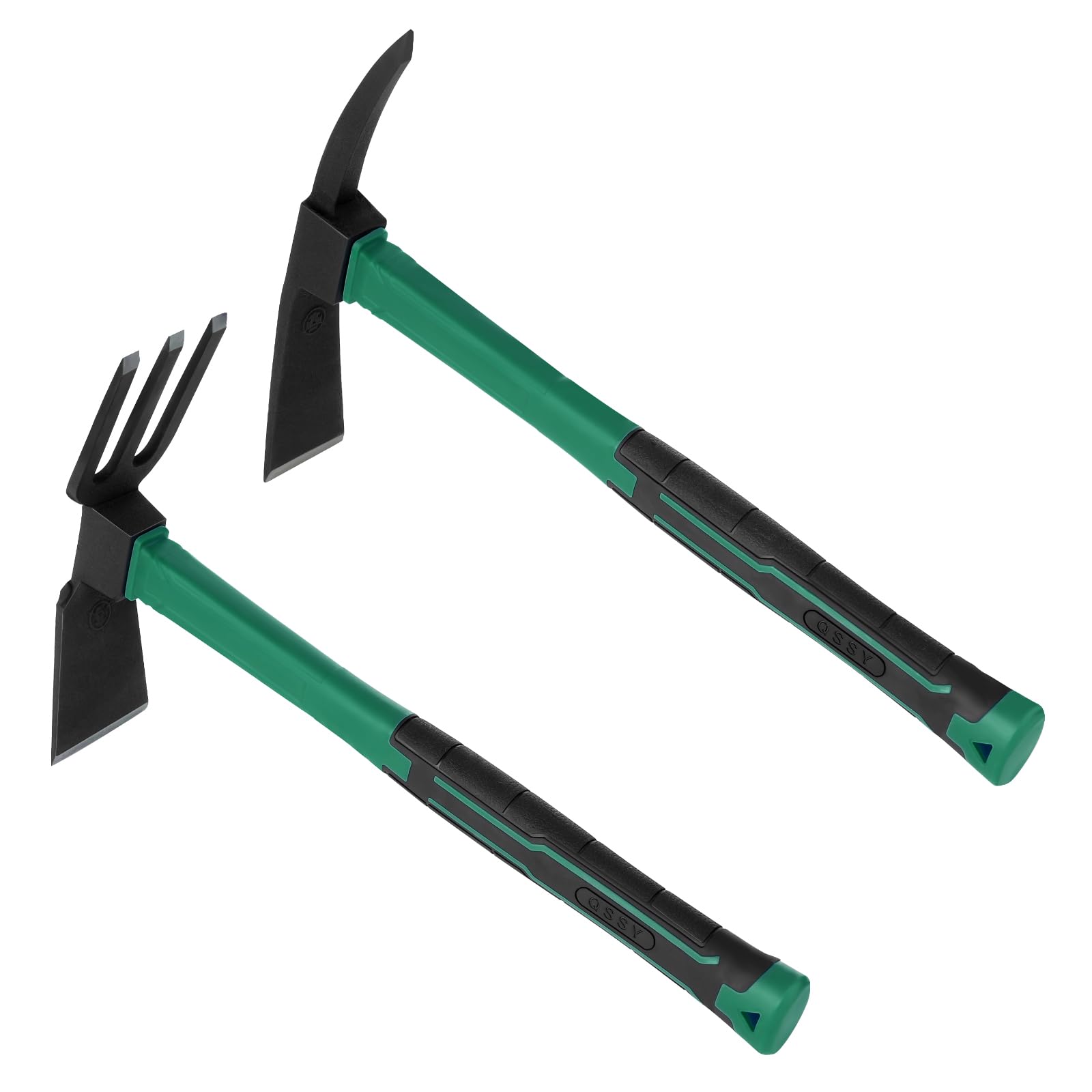 NAUKII 2pcs Pick Axes for Digging and No Installation Required Garden Hoe and Cultivator Hand Rake Garden Tool Durable and Comfortable Handle Mattock Weeding Hoe（Light Blue）