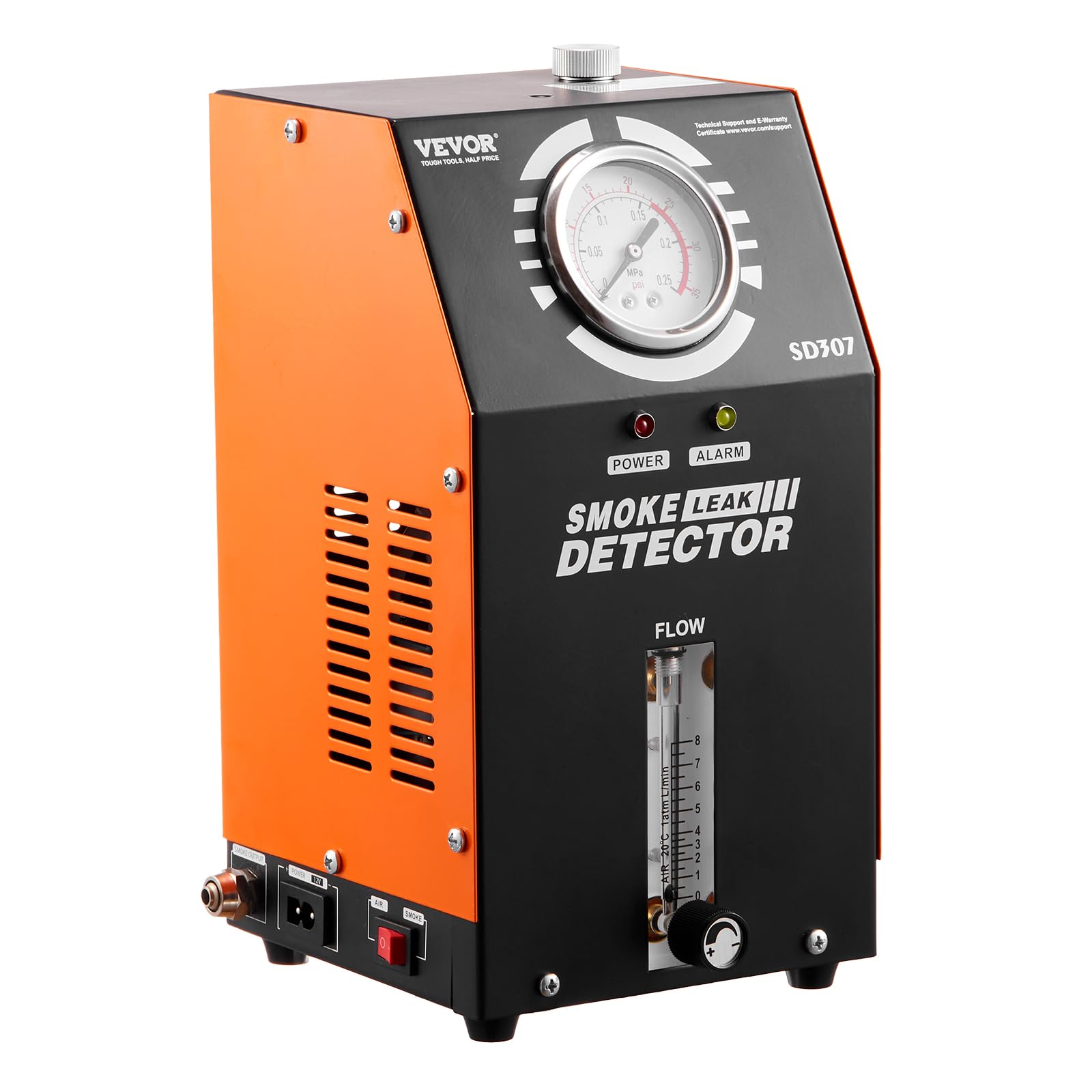 VEVOR Detector de Fugas de Humo para Automóviles de Combustible al Vacío EVAP con Bomba de Aire Incorporada, Manómetro y Caudalímetro, con Tubo de Vacío de 2 Modos para Automóviles, 177 x 173 x 290 mm