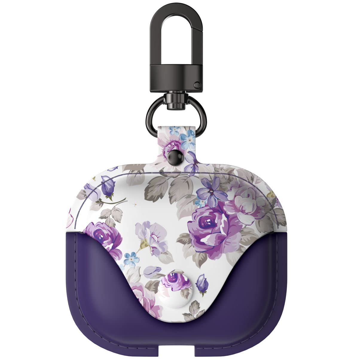 wenewLeather Case Designed for AirPods 3, Premium Secure AirPods 3 Leather Case Cover Pouch for Women Girls Kids Snap Closure Clip (Purple)