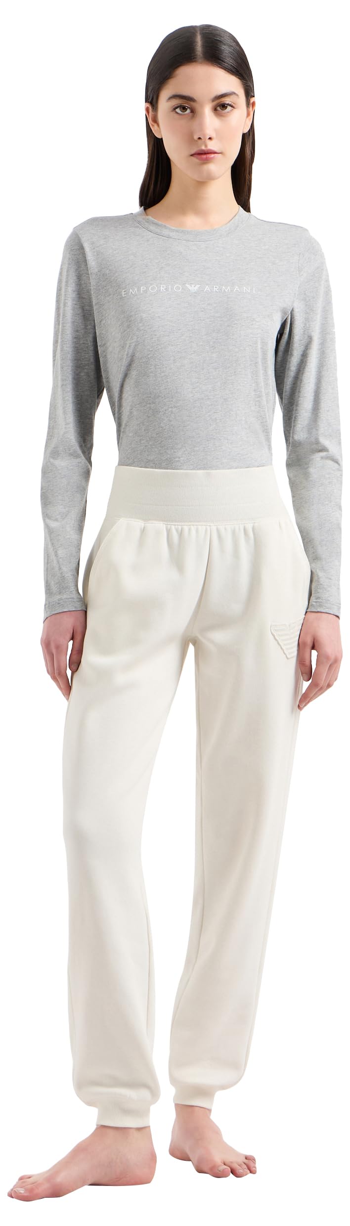 Emporio Armani Fuzzy Fleece Pants With Cuffs - sweatpants Kobiety