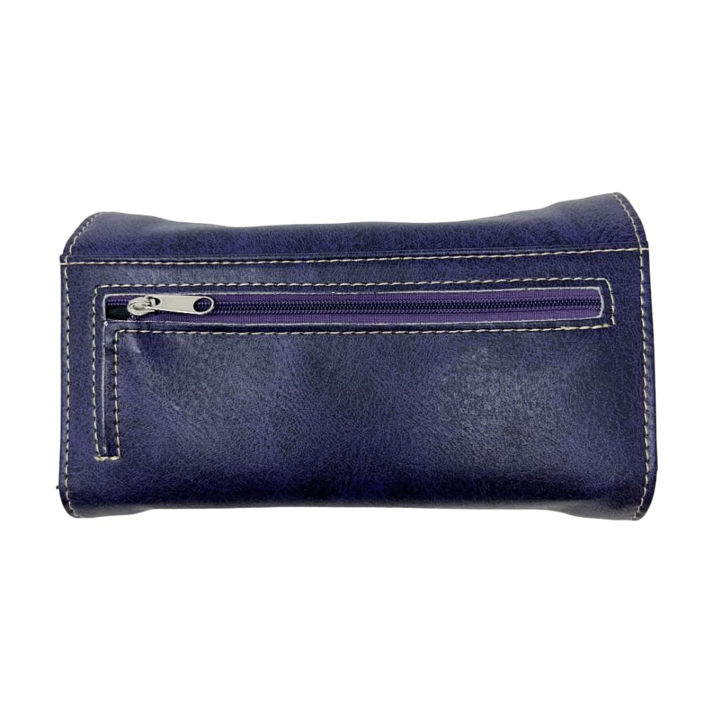 Lucazzi Skull Wristlet Wallet for Women - Crossbody Bag Gothic Purse - Purple