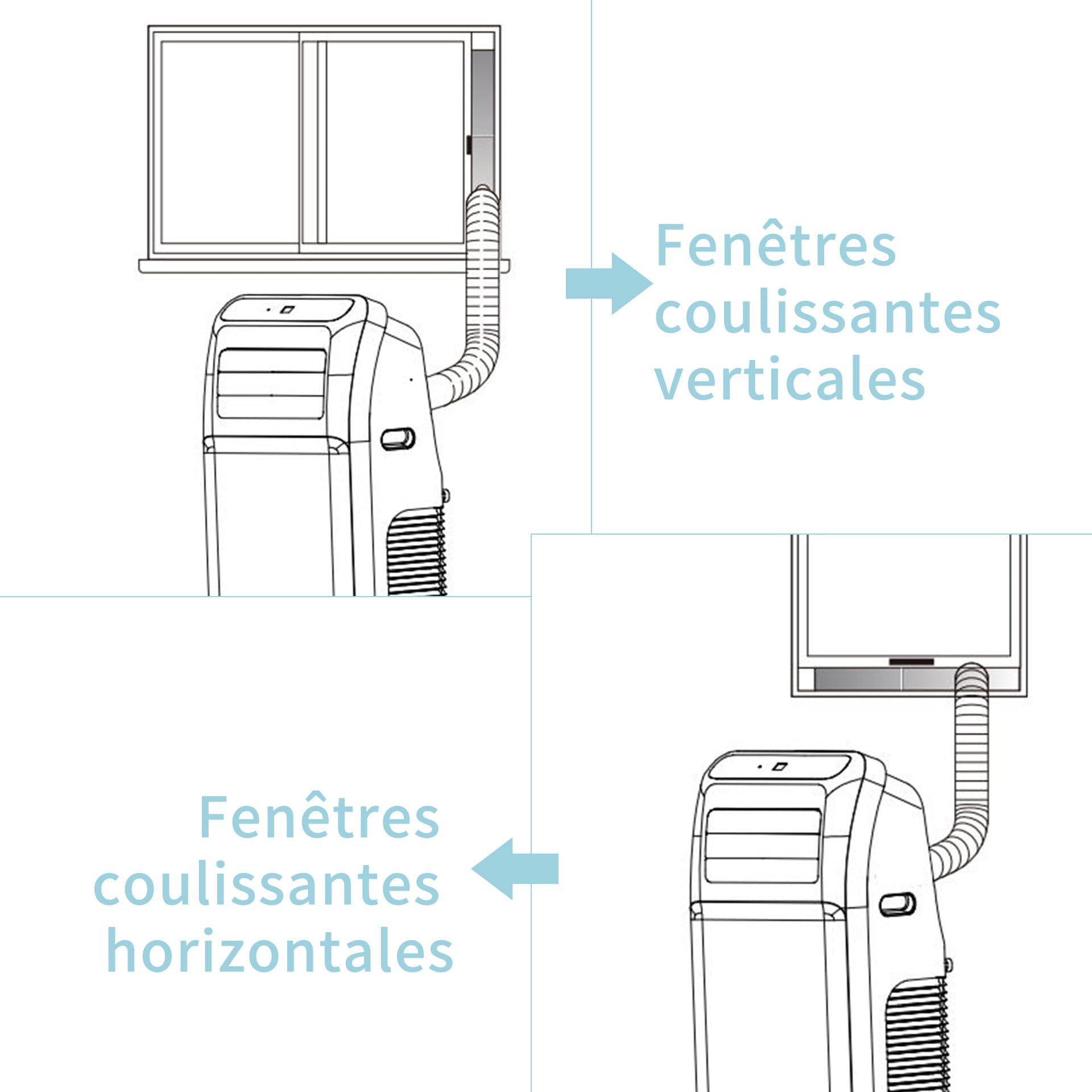 SHINCO 12000BTU Climatiseur Mobile, 3,5 Kw, Fonction 3-en-1 avec Tuyau D'échappement，Refroidissement et Déshumidificateur et Ventilation, Eco R290