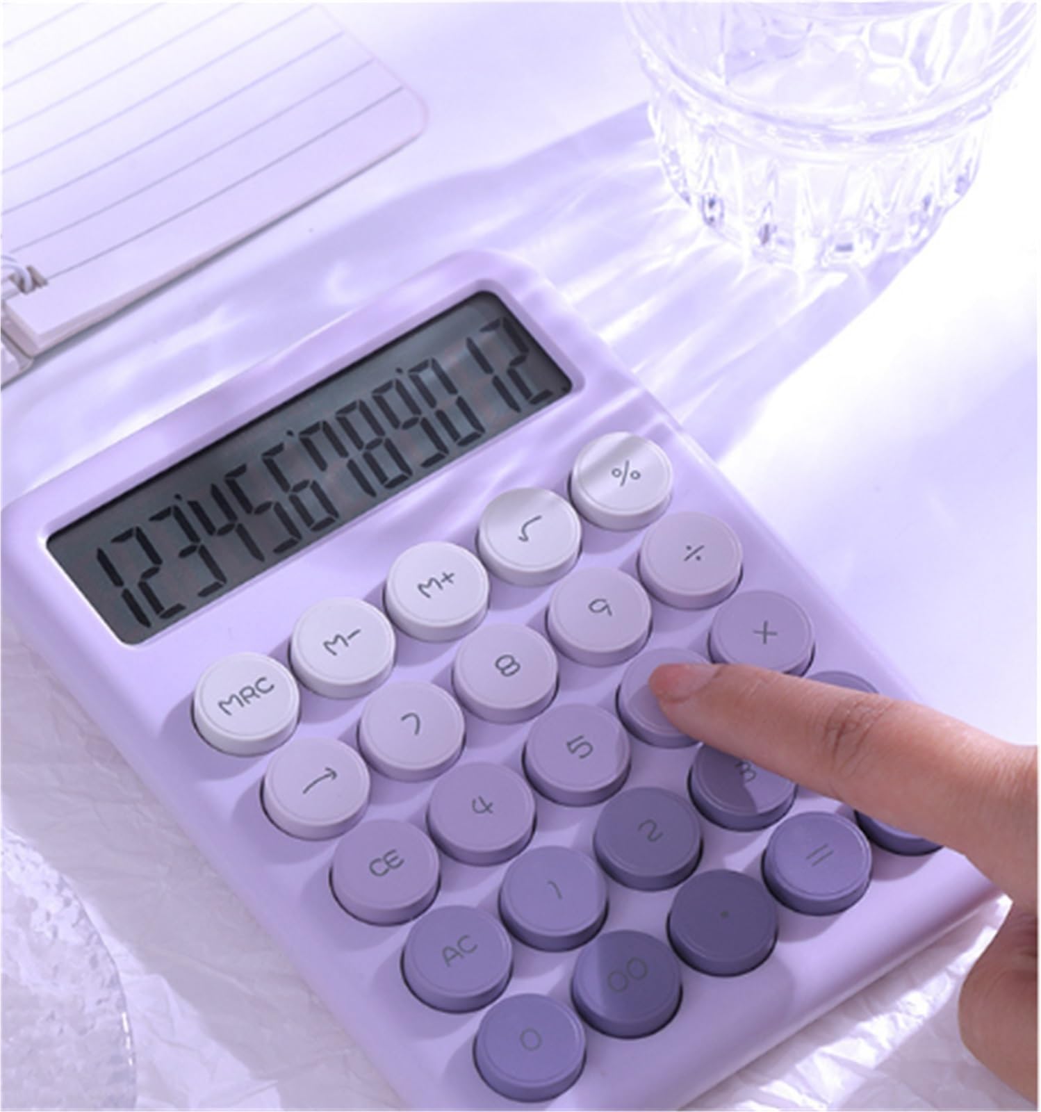 Kalkulatory Kalkulator, Kalkulator Biurkowy Kalkulator Studencki Prosty Kalkulator Biuro Finansowe 12-cyfrowy Wyświetlacz LCD Przybory Szkolne(Pink)