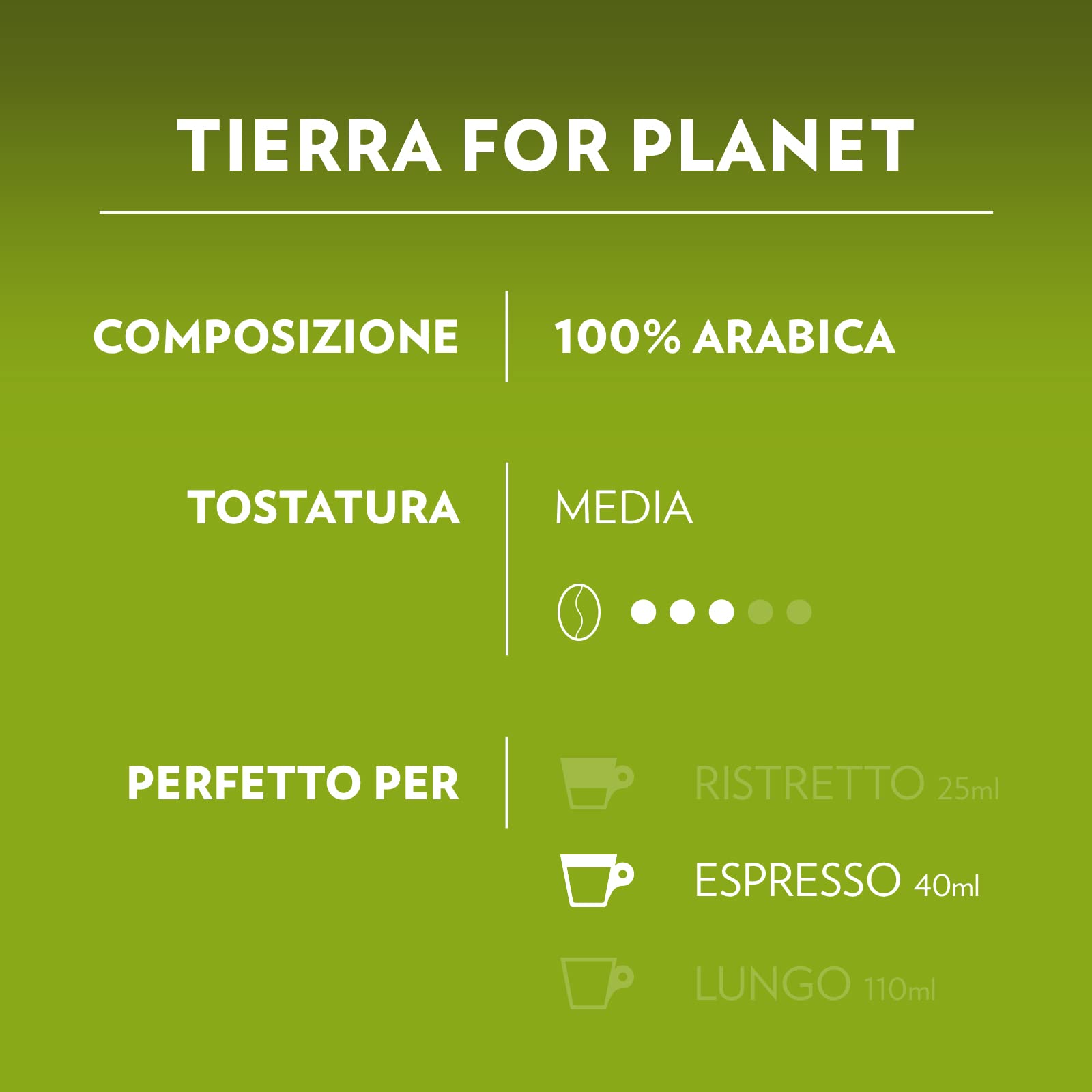 Lavazza, A Modo Mio Machine à café Tiny Eco Vert avec 64 capsules ¡Tierra! Assorties, Machine à expresso en plastique recyclé, 1450 W, 220-240 V, 50/60 Hz, 0,6 litre