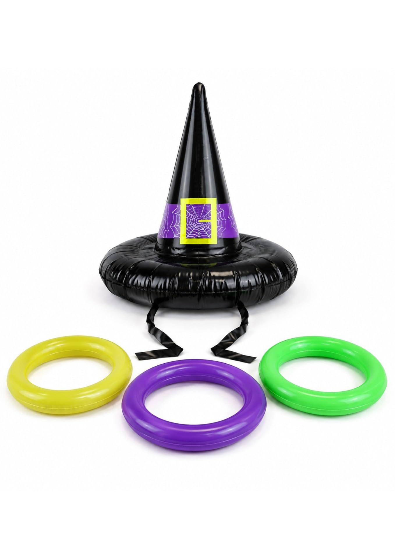 HENBRANDT Inflatable Witch Hat Hoopla Ring Toss Kids Halloween Party Game, Black