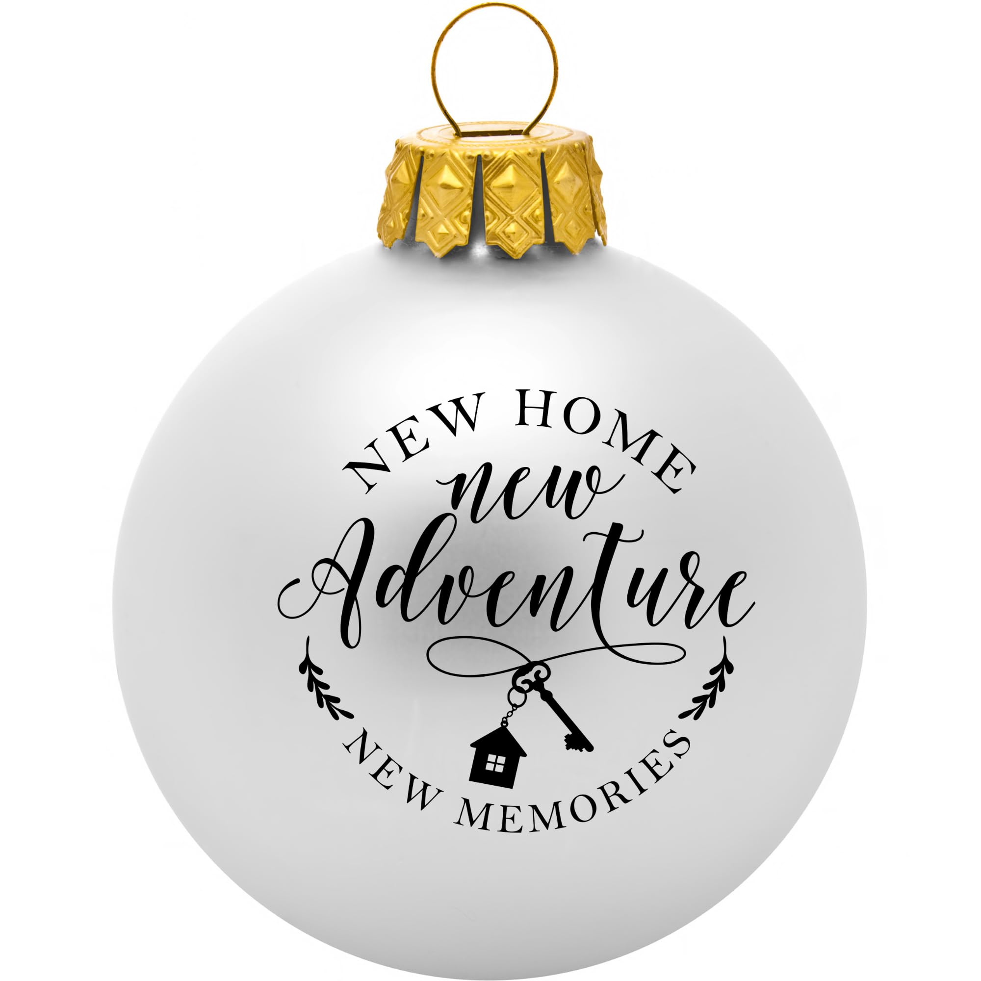 New Home Owner Gift for Christmas - Glass Round Ball Ornament - Perfect Tree Decoration for The New House - Unique Stocking Stuffer for for His and Hers - Men and Women