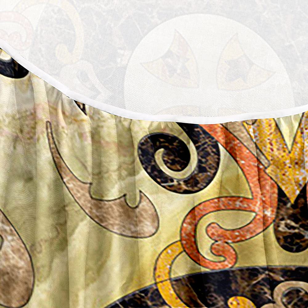 FANSU Motif Mandala 3D Protège Table Elastiqué Rond Nappe Anti-Taches Pour La Maison Patio Deck Table À Thé Cuisine Salle À Manger Décoration De Mariage De Fête (coloré,Diamètre 130cm