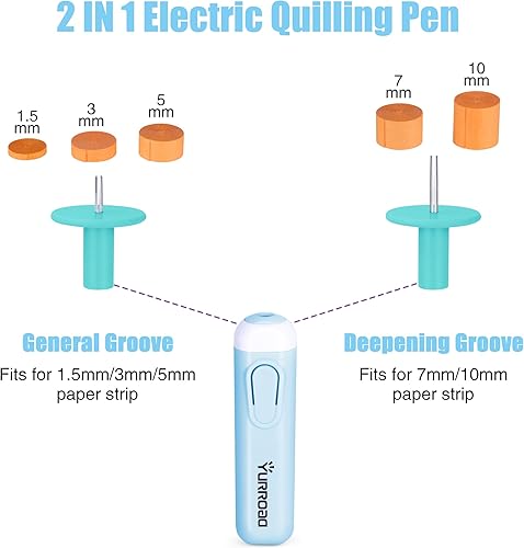 Miniatura 2 de 2 en 1 Quilling Slotted Tool Paper Rolling Electric Pen para tiras de papel Quilling general y tiras de papel más anchas