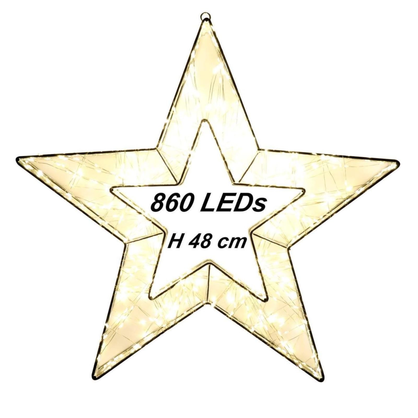 LED Metall Stern 50 cm XL mit 860 warmweien LEDs  groer Weihnachtsstern  auen aus Metall mit