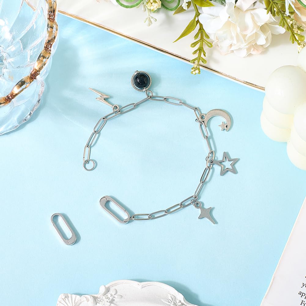 SUNNYCLUE 1 Box 2 Stück 925 Sterlingsilber Torringe Feder Ovalring Robuste Verbindungsverschlüsse Karabineröffnung Schlüsselanhängerklemme Schnappverschlüsse Clip Für Schmuckherstellung DIY Handwerk G
