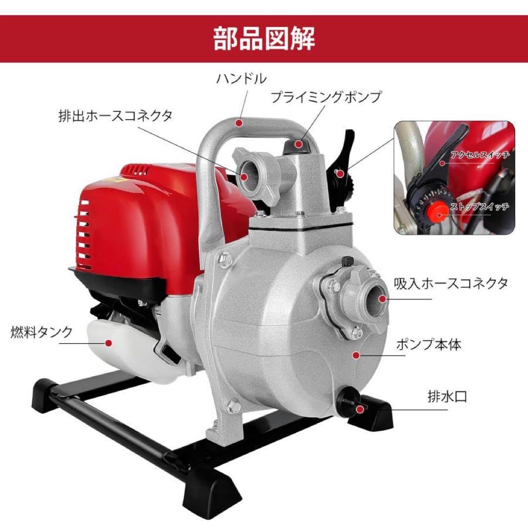 Amazon.co.jp: エンジンポンプ 給水 排水ポンプ エンジン式排水ポンプ 
