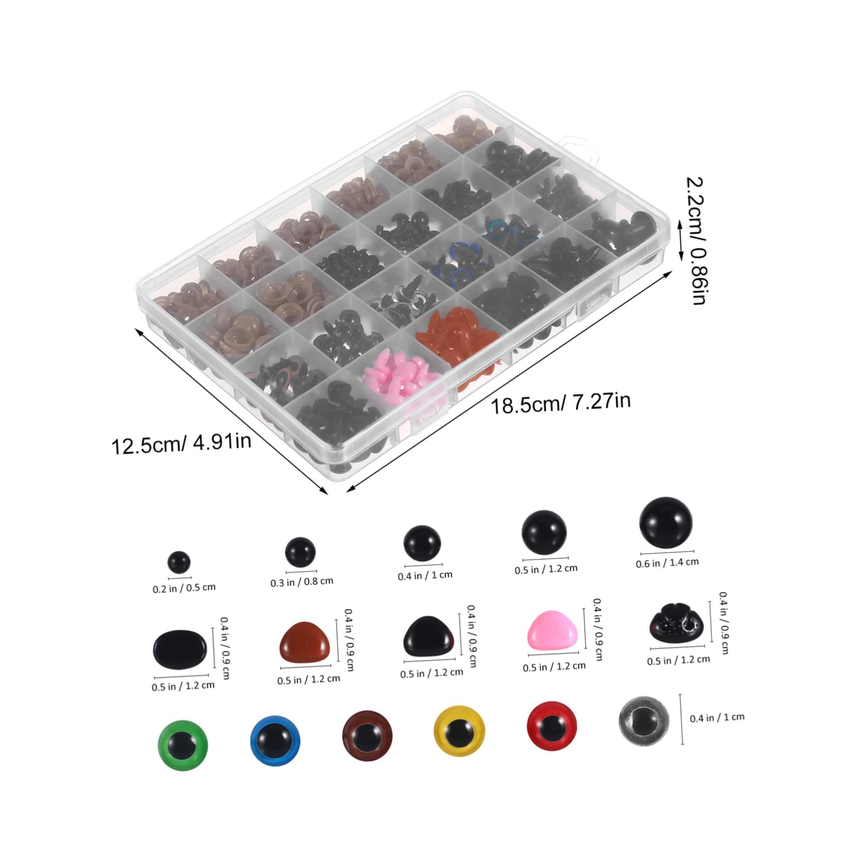 SEWACC 600 Pcs Crochet Eyes Safety Eyes for Animals Plastic Washers for Stuffed Animals