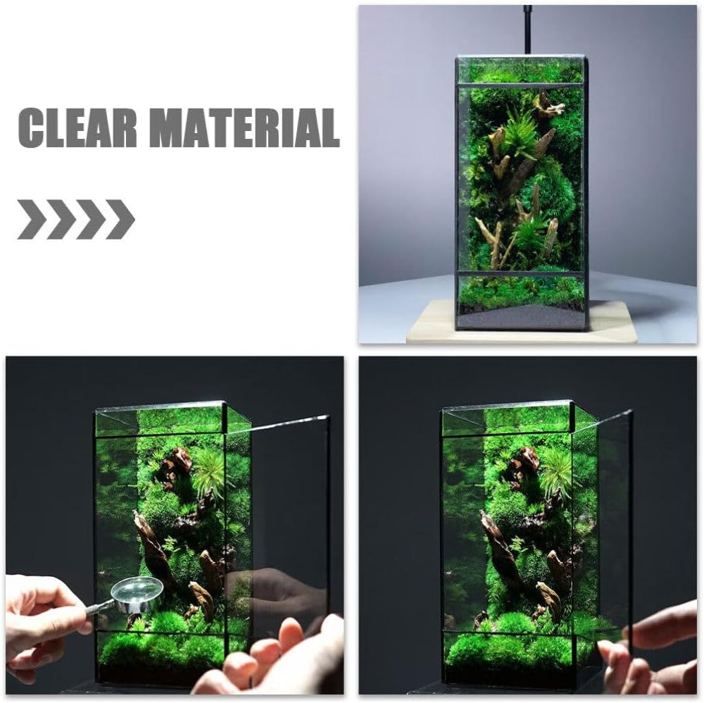 BESPORTBLE Rectangle Glass Terrarium with Door, Succulent Air Planter Clear Glass Container DIY Flower Plant Terrarium Plants Holder Micro Landscape for Tabletop Vase Decoration