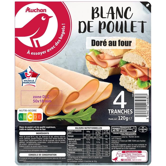 AUCHAN Blanc de poulet doré au four...