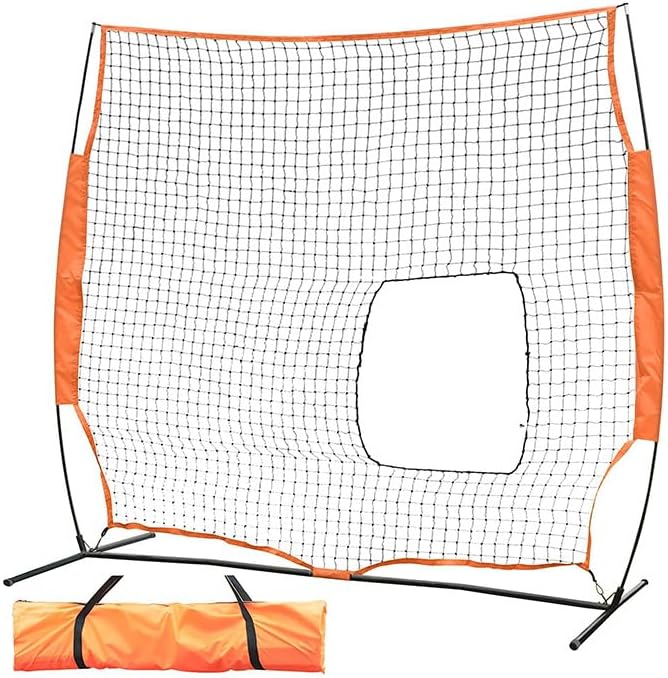 Malockos Portable Softball Pitcher Practice net 7 * 7 feet Baseball Practice net Indoor and Outdoor Sports net Softball Pitching net