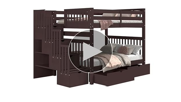 ★☆ KING’S NIGHT DREAM WESTERN &amp; EASTERN Amazon.com: Bedz King Stairway Bunk Beds Full Over Full with