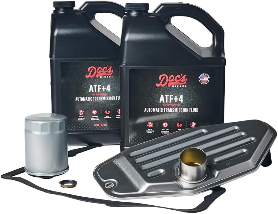 DocsDiesel ATF+4 Full Synthetic Transmission Fluid & Filter Kit for RAM 6.7L Cummins 68RFE 2007.5-2024 (4WD) – Complete Service Pack