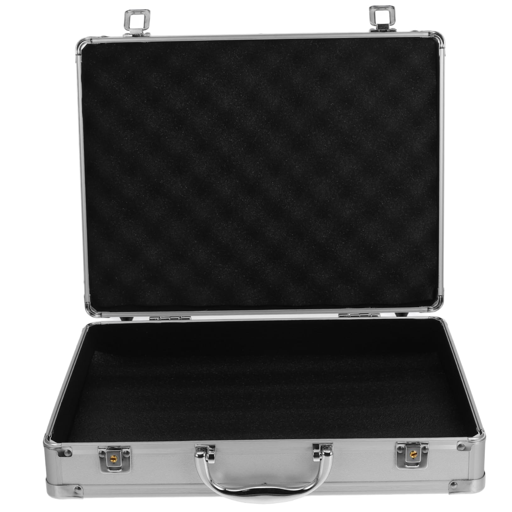 Tofficu Caja de Herramientas de Aleación de Aluminio y Espuma Antifractura Cierre y Llave, Portátil para Transporte y Almacenamiento de Medicamentos y Herramientas, Tamaño 36×27.5×7 Cm,