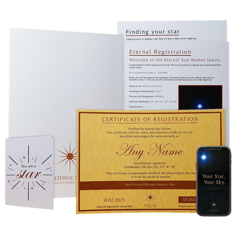 Name A Star Gift Set Personalised Luxury Present For Him, For Her, Husband, Wife, Boyfriend, Girlfriend, Special Birthday Keepsake, Anniversary, Valentines Day, Christmas