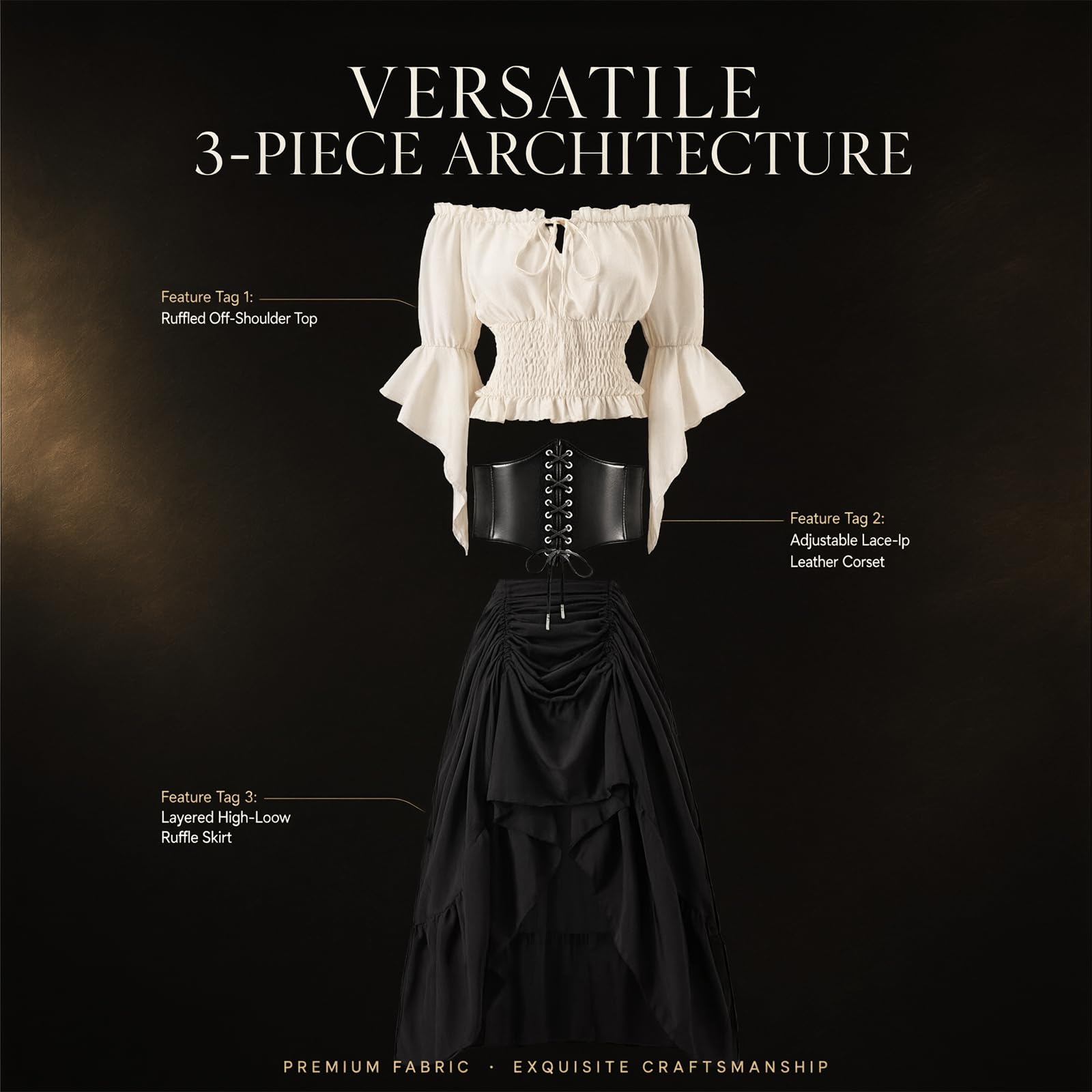 Costume da pirata medievale per Halloween, da donna