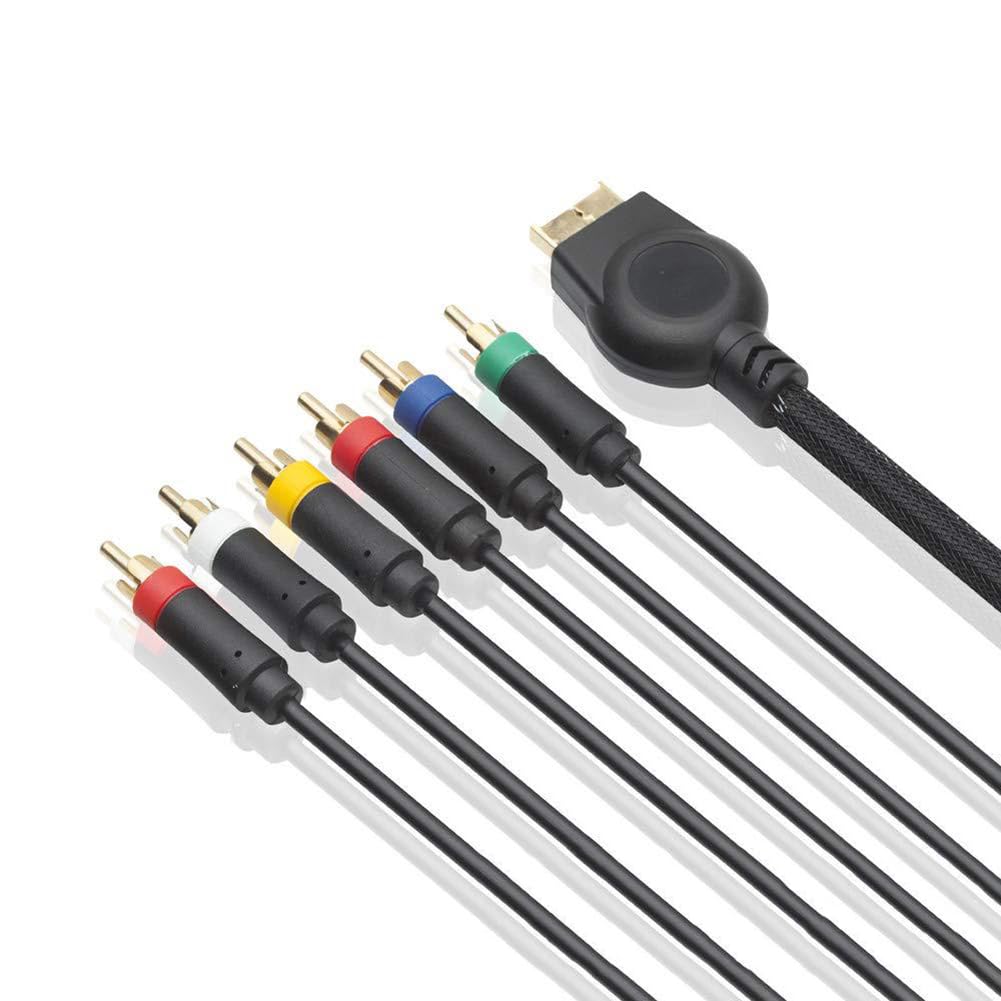 PS2 PS3 Kabel Komponentowy AV, 1,8 m Kabel Audio Wideo HD 1080P Kable do Komponentów YPbPr Wyjście YPRPB do Konsoli PS2/PS3, HDTV, Monitora