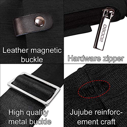 OSOCE Anti-Theft Waterproof Shoulder Backpack Sling Chest Crossbody Bag Cover Pack Rucksack Bicycle Sport (B13-Ⅰ-Black2)