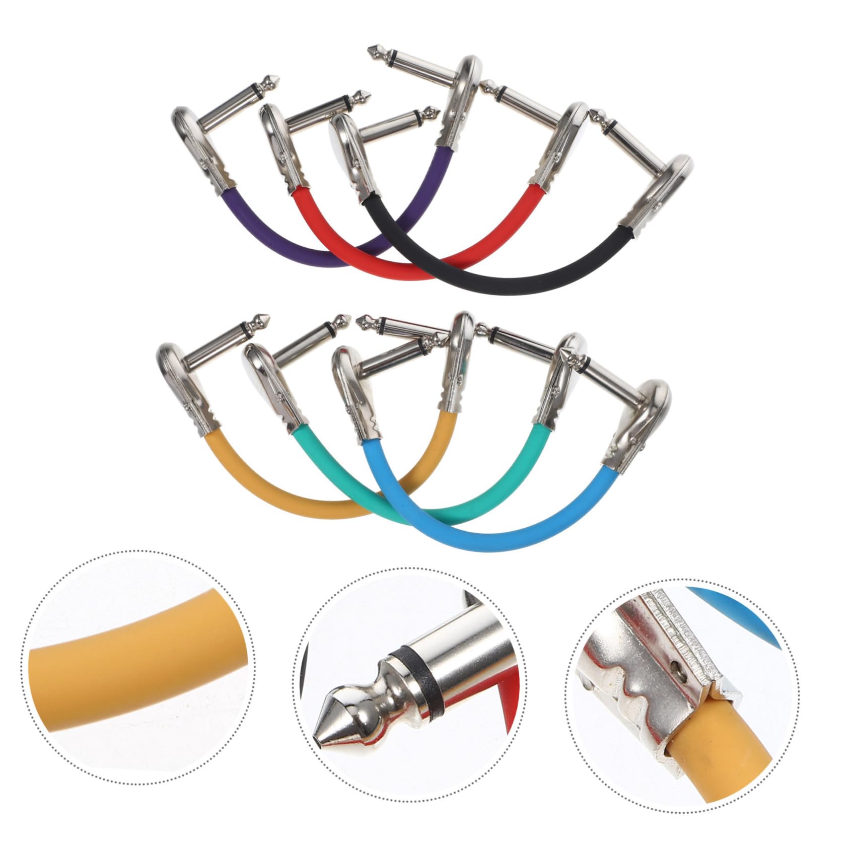 HANABASS 6stücke Patchkabel Für Gitarrenpedale Gitarreneffektkabel Aus Pu Und Kupfer Verbindungskabel Gitarren-effekte Kabel Für Gitarreneffektgeräte Werkzeug Für Gitarreneffektgeräte