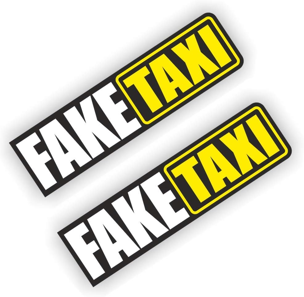 folien-zentrum 2 x Fake Taxi Sticker Car JDM Tuning Dub Decal Sticker Bombing Sticker Illest Dapper Fun Oldschool