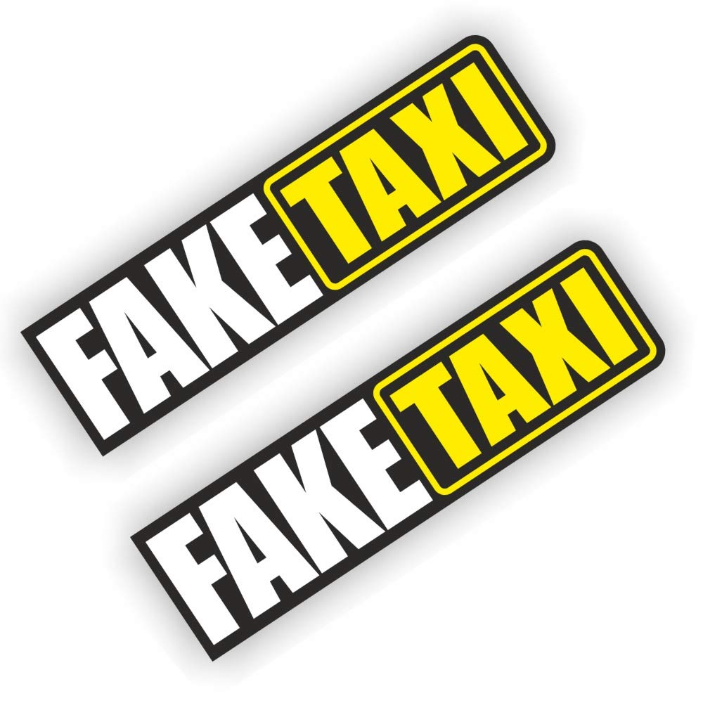 folien-zentrum 2 x Fake Taxi Sticker Car JDM Tuning Dub Decal Sticker Bombing Sticker Illest Dapper Fun Oldschool
