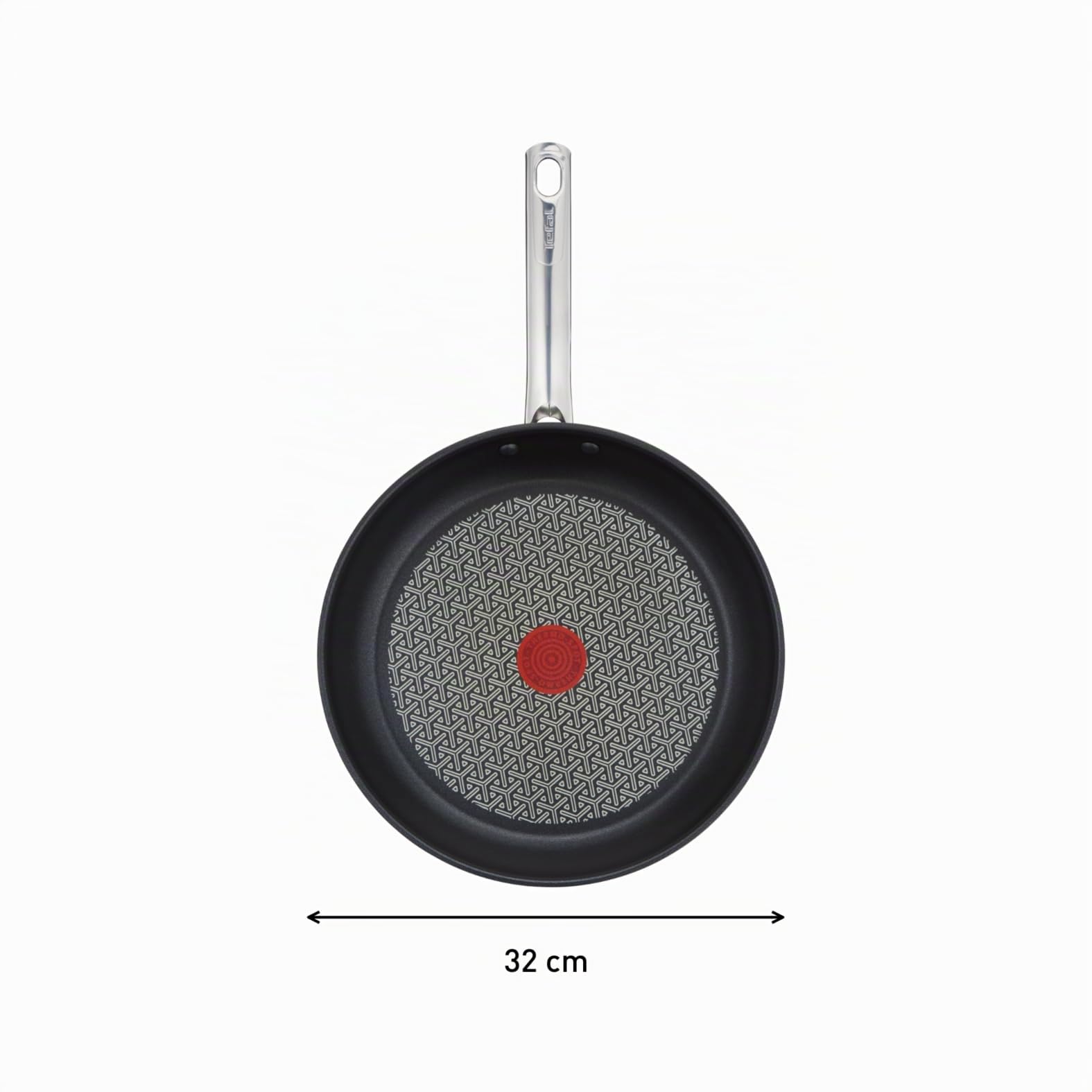 Tefal Duetto Padella 32 cm in Acciaio iossidabile, Rivestimento Antiaderente Power Resist, Base induzione e Alto Impatto, Thermo-Spot, Manico Robusto, Pulizia Facile, Senza PFOA, Adatto a Tutte Le