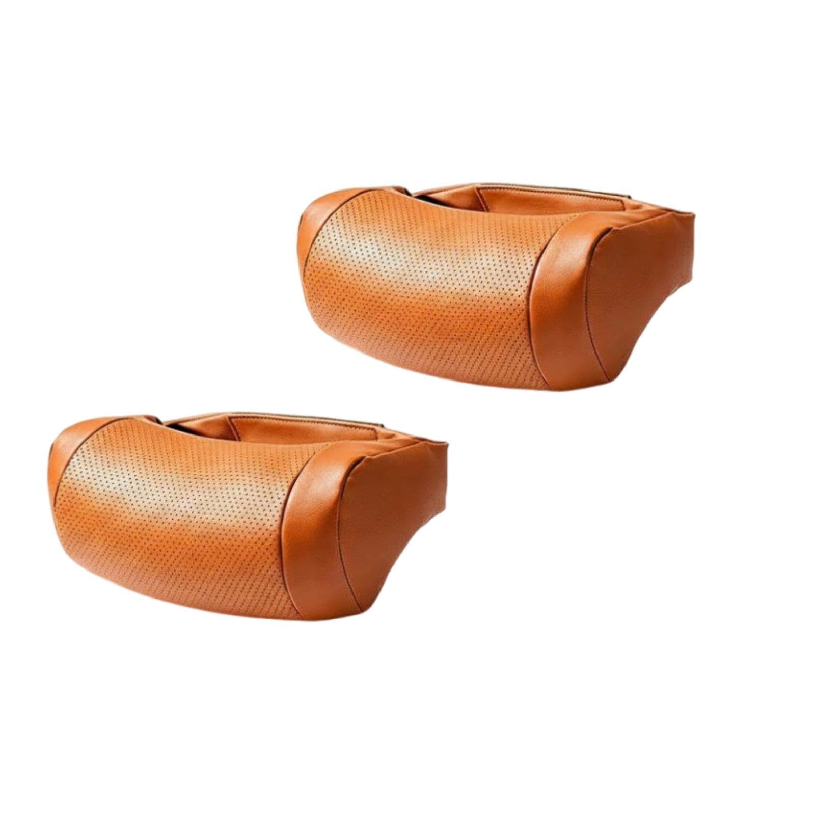 PEXORVA Nappa Leather Headrest Pillow Breathable Car Headrest Gentle Padding and Comfortable Neck Support for Long-Distance Drivers, Road Trips Brown a Pair|Travel| Travel Accessories| Travel Pil-image-37